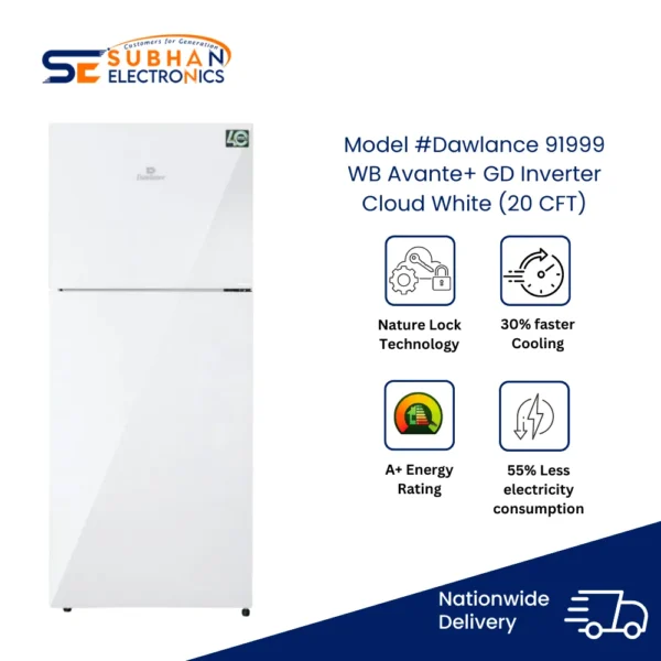 Dawlance 91999 WB Avante+ GD Inverter Cloud White (20 CFT)